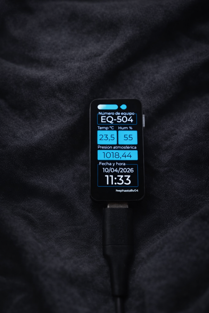 Sensor marcando datos ambientales